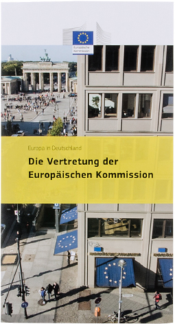 Flyer der Europäischen Kommission, Vertretung in Deutschland - Booth Design Unit, Grafikdesign aus Berlin