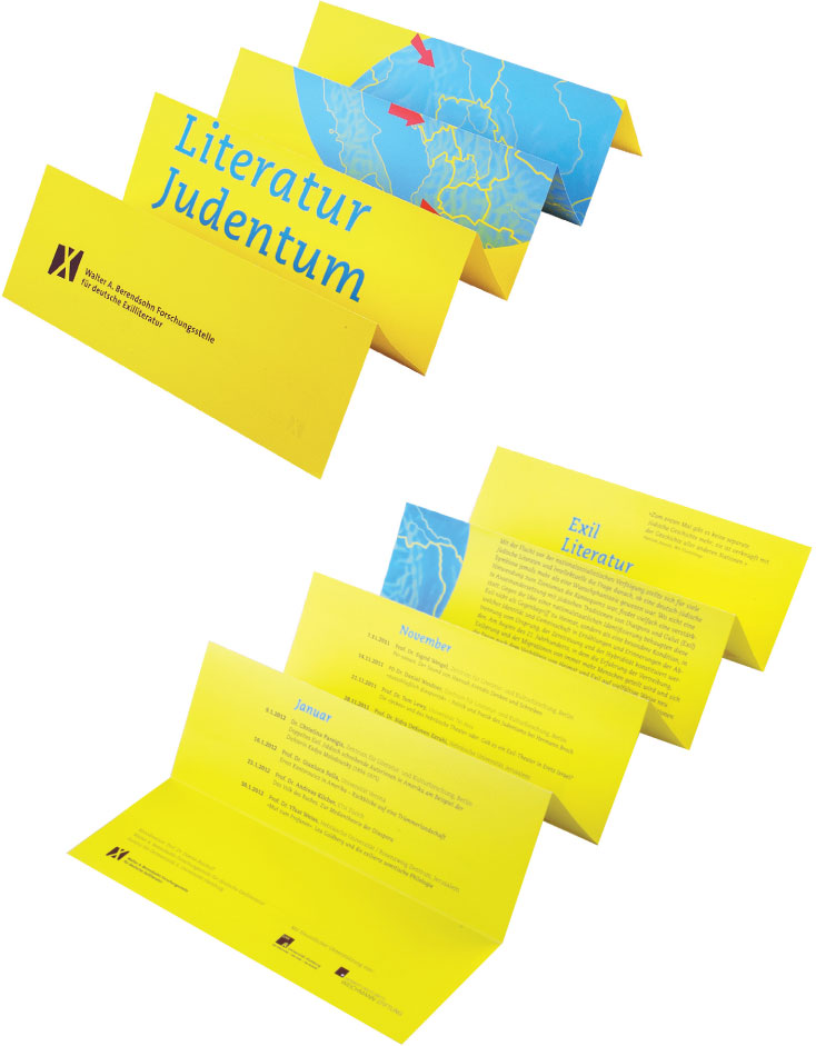 Programmflyer der Walter-A.- Berendsohn-Forschungsstelle für deutsche Exilliteratur der Universität Hamburg - Booth Design Unit, Grafikdesign aus Berlin