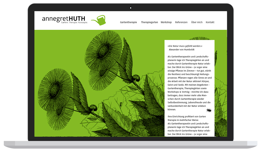 Grafikdesign-Berlin-Booth-Design-Unit-Website für Gartentherapeutin Annegret Huth - von Booth Design Unit, Webdesign aus Berlin