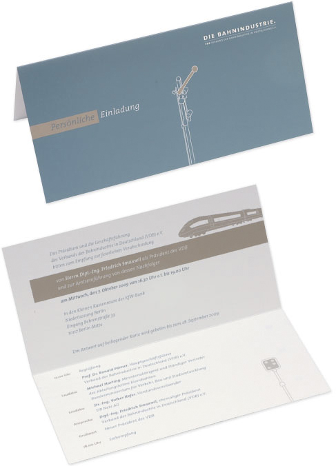 Einladungskarte Verband der Bahnindustrie (VDB) - Booth Design Unit, Grafikdesign aus Berlin